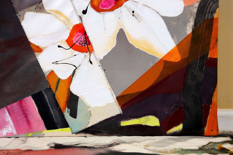 Flower painting, Abstract impressionst artwork on canvas