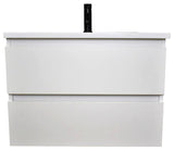 Salt 20Dx30" Floating Bathroom Vanity, Glossy White With Acrylic Top