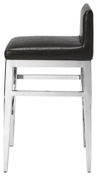 Modern Black Faux Leather Kelsey Counter Stool