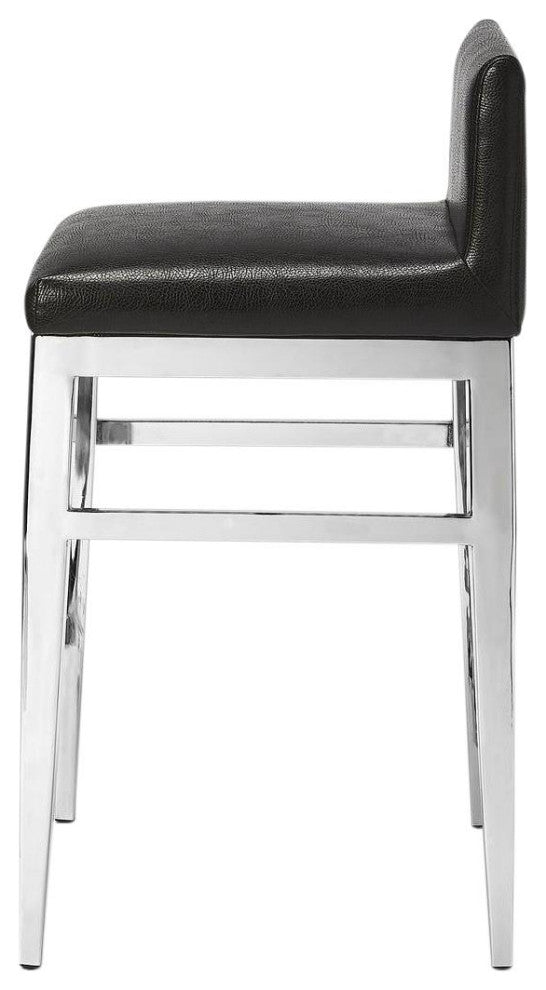 Modern Black Faux Leather Kelsey Counter Stool