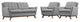 Modern Gray Beguile 3 Piece Upholstered Fabric Living Room Set