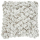 Mina Victory Life Styles Velvet Shimmer Poms Silver Throw Pillow