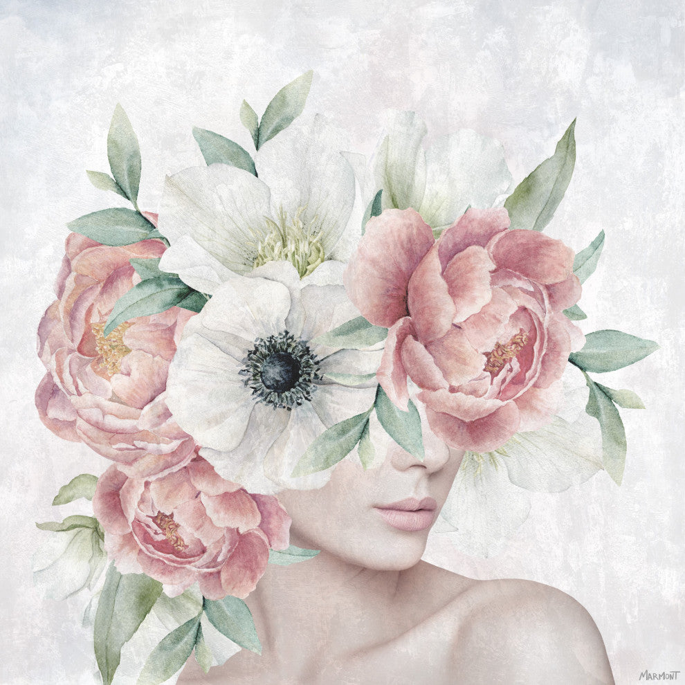 "Dazzling Peonies" Painting Print on Wrapped Canvas, 24x24