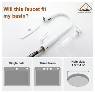 Single-Handle Pull Down Sprayer Kitchen Faucet with Touchless Sensor, Matte White