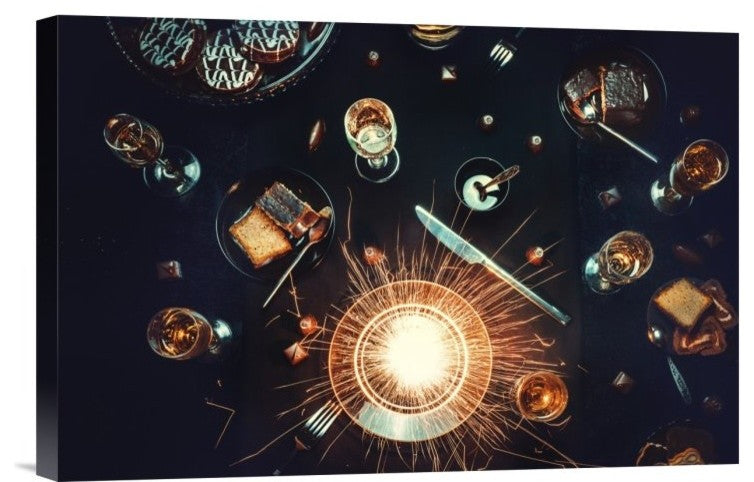 "Supernova On My Plate" Stretched Canvas Giclee by Dina Belenko, 18x12"