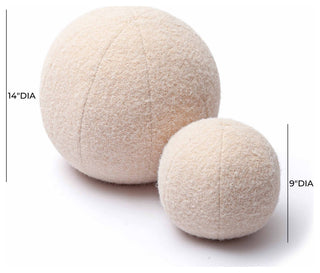 Boba Round Pillow, Rose-Tan Long Mohair, 14"