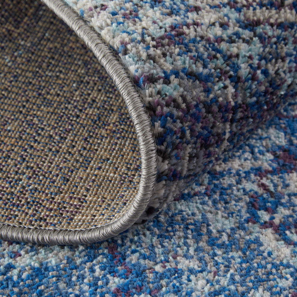 Weave & Wander Adelmo Abstract Contemporary Rug, Blue/Purple, 7'10"x10'