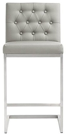 Helsinki Light Grey Steel Counter Stool - Set of 2 - Light Grey