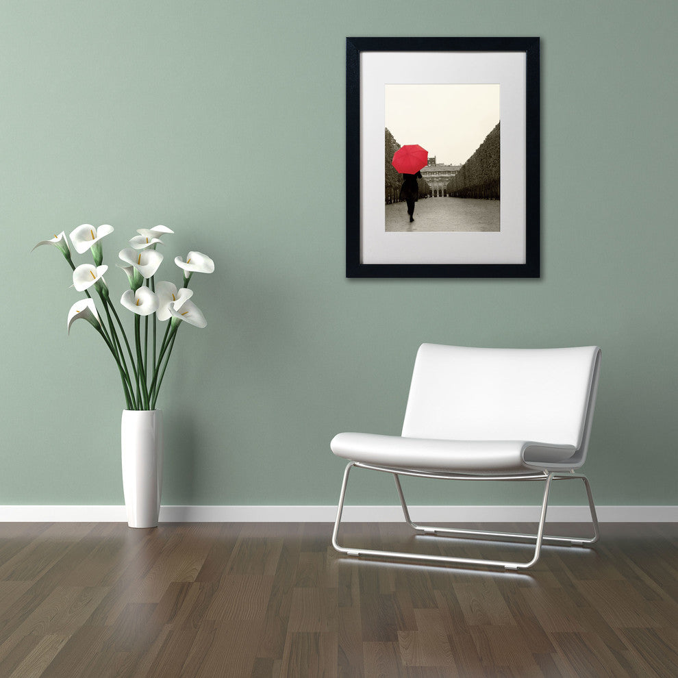 'Paris Stroll I Feet' Matted Framed Canvas Art by Sue Schlabach