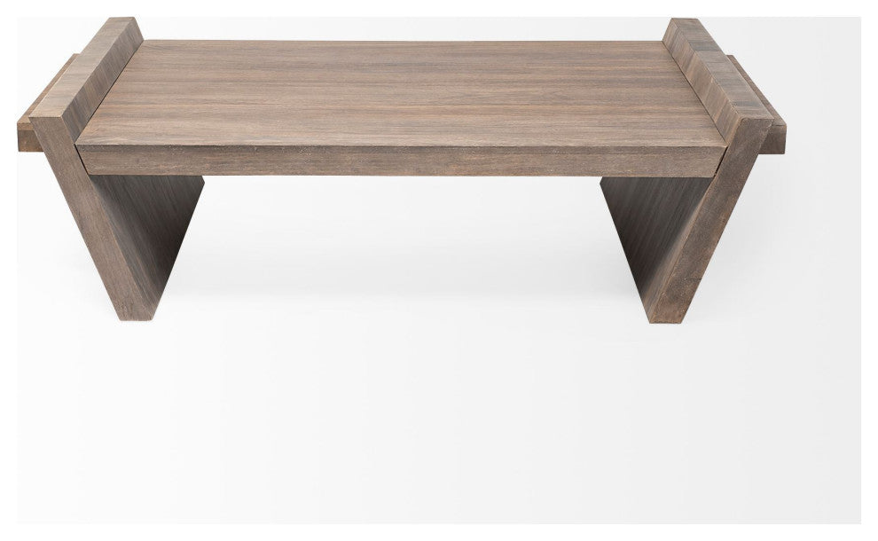 59" Brown Wood Coffee Table