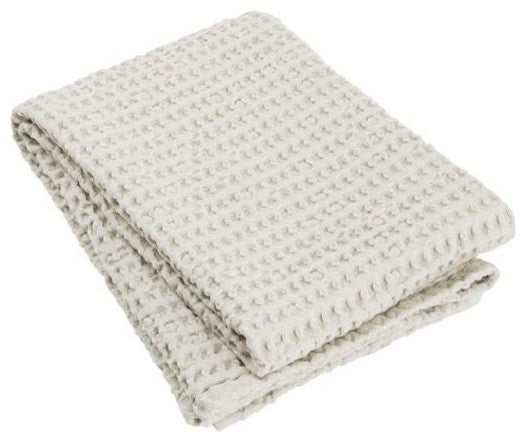 Caro Jumbo Waffle Bath Towel, Moonbeam, 28"x55"
