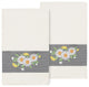 Linum Home Turkish Cotton Daisy 2-Piece Embellished Bath Towel Set, Cream