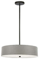 Everly 4 Light Incandescent Pendant, Matte Black with Grey Shade