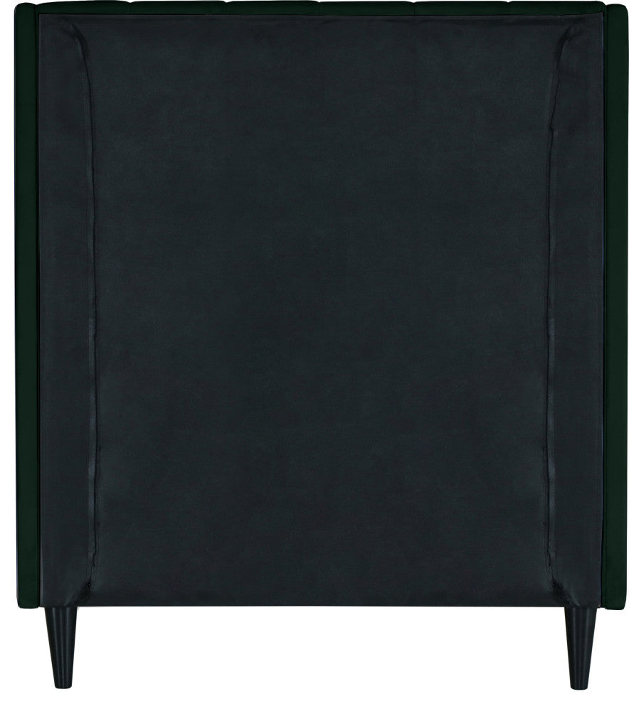 Eva Velvet Upholstered Bed, Green, Twin