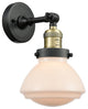 Olean 1-Light Sconce, Black Antique Brass, Matte White