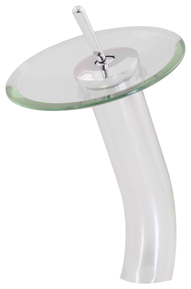 Modern Porcelain Vessel Sink and Faucet Set, Chrome