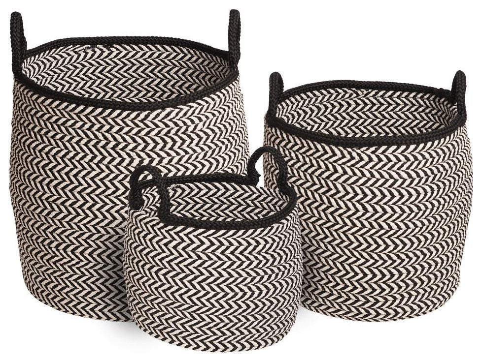 Preve Basket - White & Black 15"x15"x15"