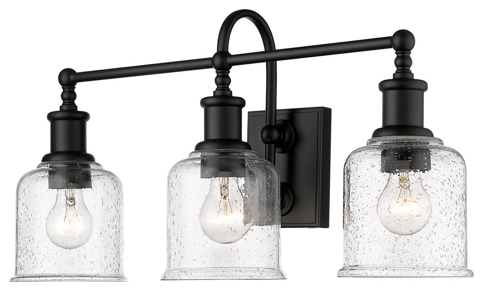 Zlite 734-3V-MB 3-Light Vanity, Clear Seedy