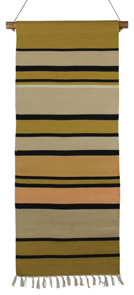 Multicolored Stripe Cotton Wall Hanging
