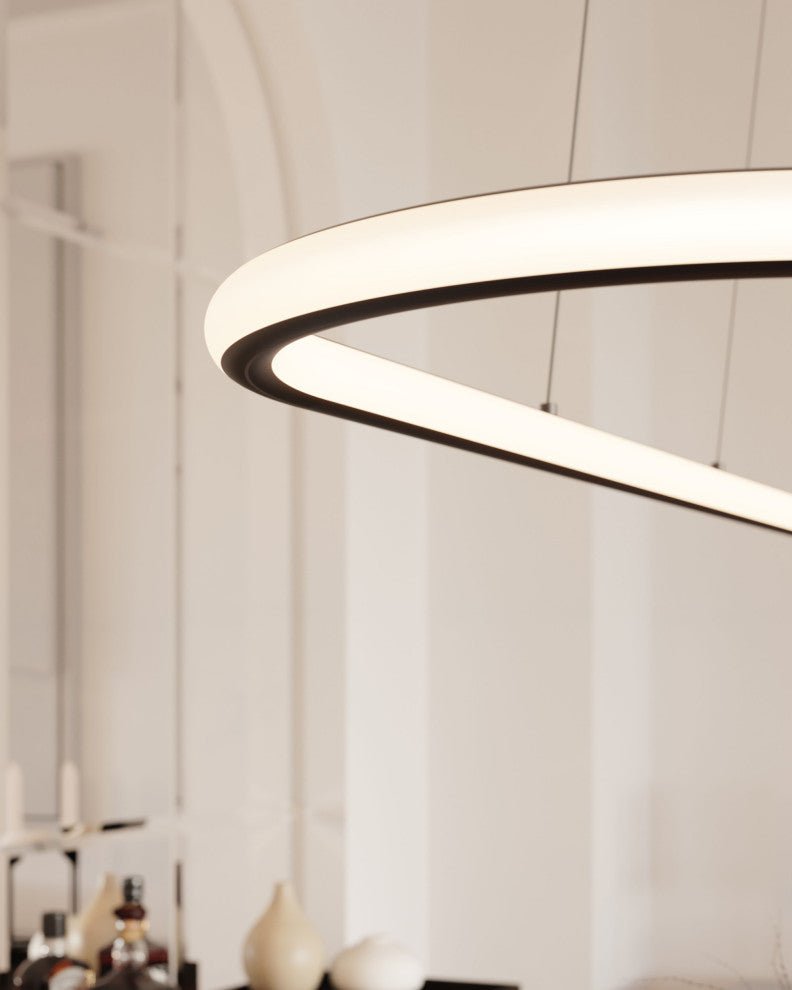 Sonneman 2243 Luna 2 Light 62"W LED Suspension Pendant - Satin Black