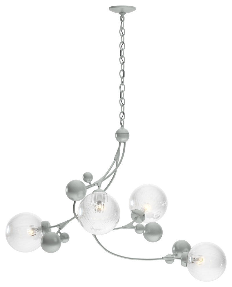 Sprig Pendant, Vintage Platinum Finish, Water Glass