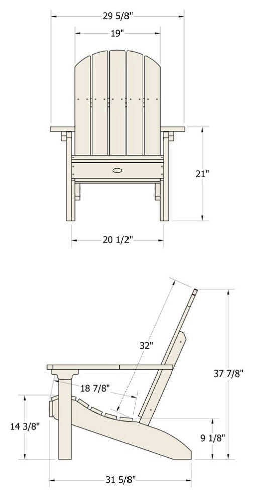 Cape Classic Adirondack Chair, Cabana Tan