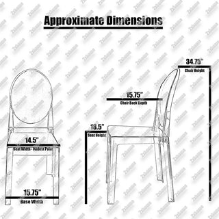Large Modern Ghost Style Plastic Side Chairs, Clear, Set of 4