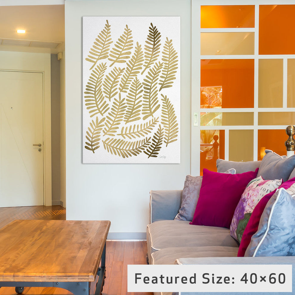 "Gold Fronds Artprint" by Cat Coquillette, 26x18x1.5