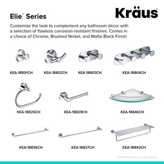 Elie Bathroom Robe and Towel Double Hook, Chrome