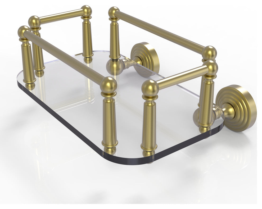 Waverly Place Wall-Mount Glass Guest Towel Tray, Satin Brass