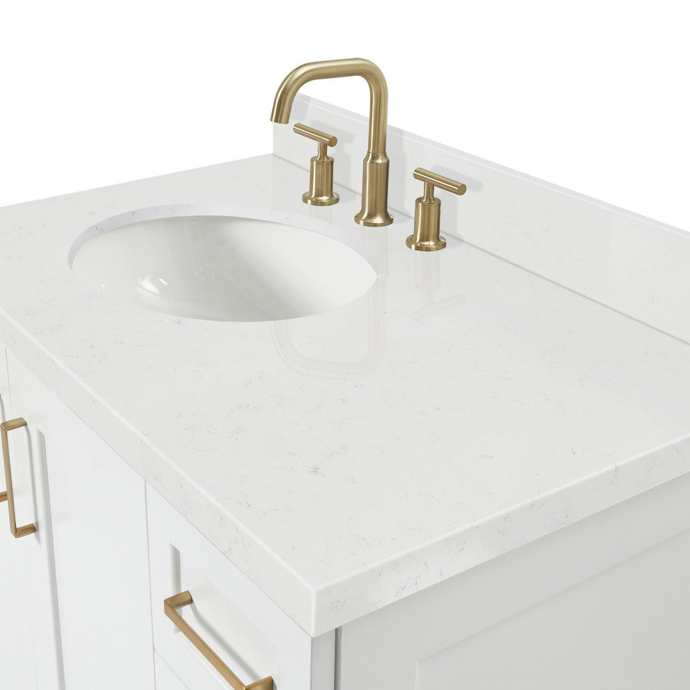 Ariel Taylor 36" Left Offset Single Oval Sink Bathroom Vanity