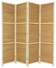 6' Tall Woven Accent Room Divider, 4 Panel, Cream