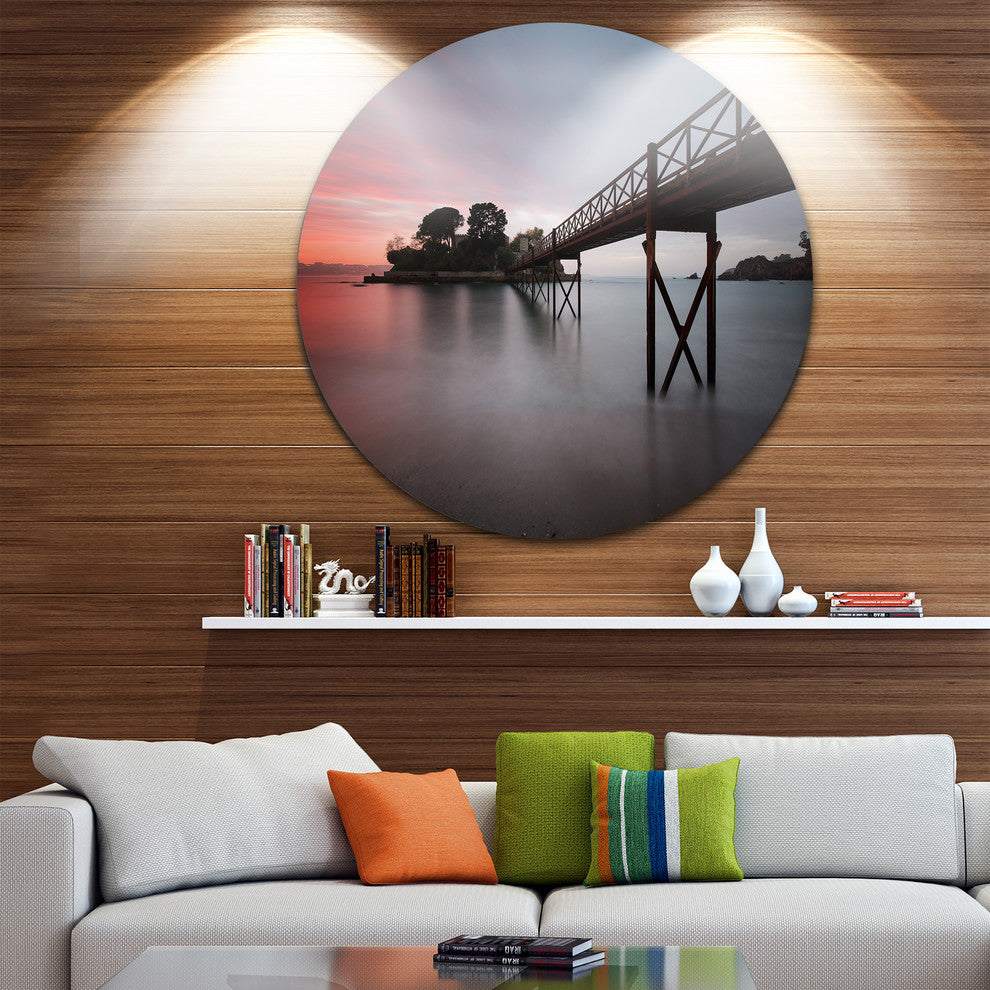 Santa Cruz Island Spain, Seashore Photo Disc Metal Artwork, 11"