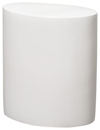 Large Oval Stool/Table, White 20x13.5x22