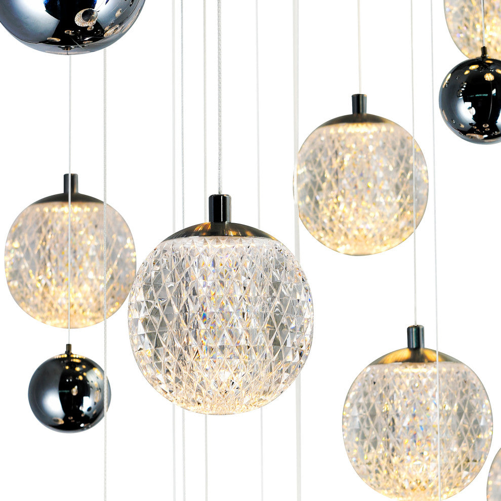 CWI Lighting 1679P40-9-601-RC Siena 9 Light Chrome Chandelier