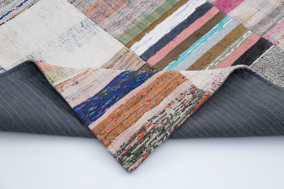 Rug N Carpet - Handmade Turkish 6' 7'' x 9' 10'' Unique Patchwork Kilim Rug