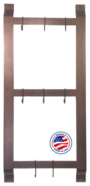 Rogar Ultimate Wall Mounted Pot Rack, Hammered Copper