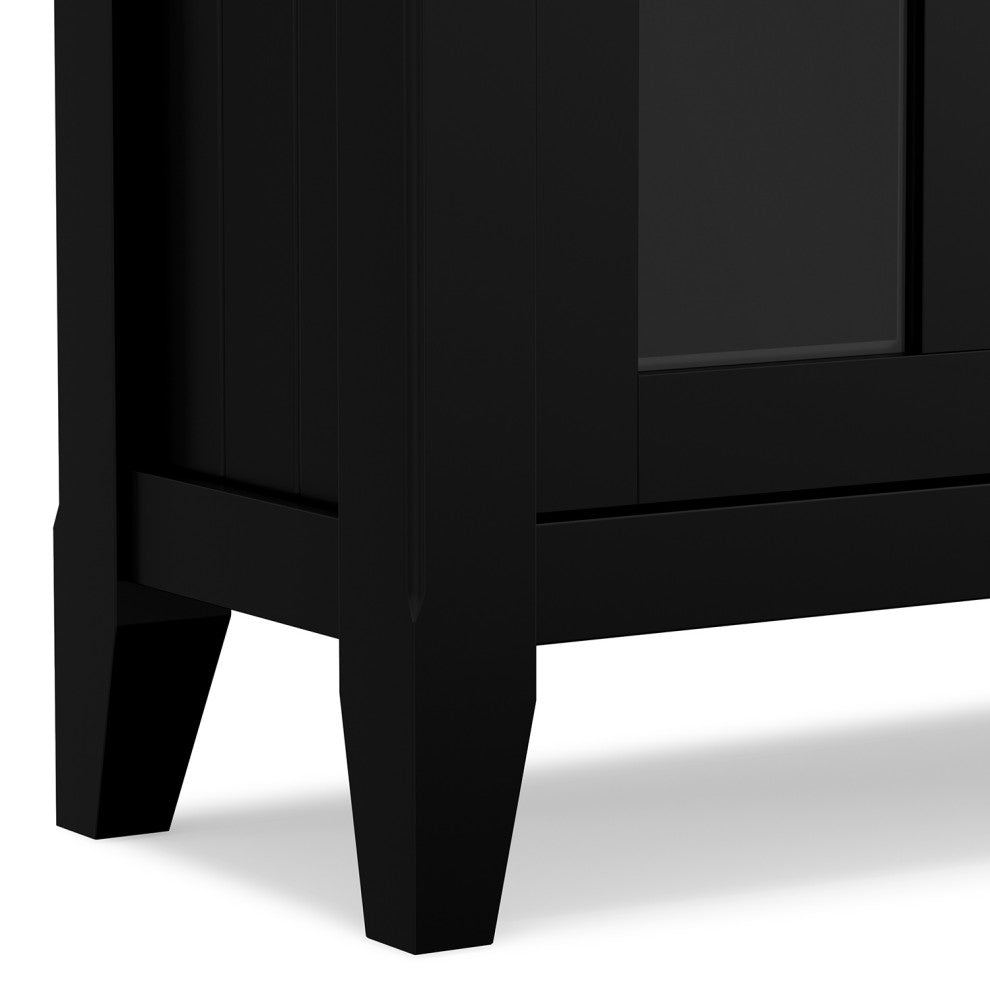 Acadian SOLID WOOD Wide Entryway Storage Cabinet, Black