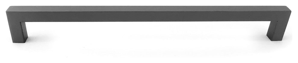Square Bar Pull Pewter Cabinet Handle Stainless 12 mm., 10" Center-to-Center