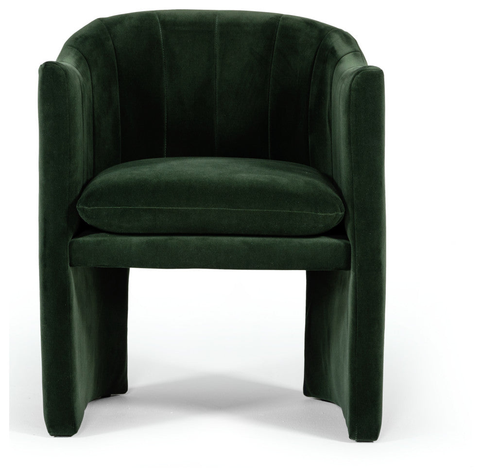 Modrest Danube Modern Jade Green Fabric Dining Chair