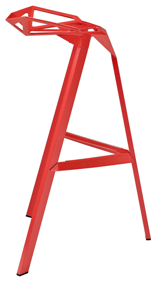 Modern Contemporary Dining Kitchen Stacking Bar Stool Red