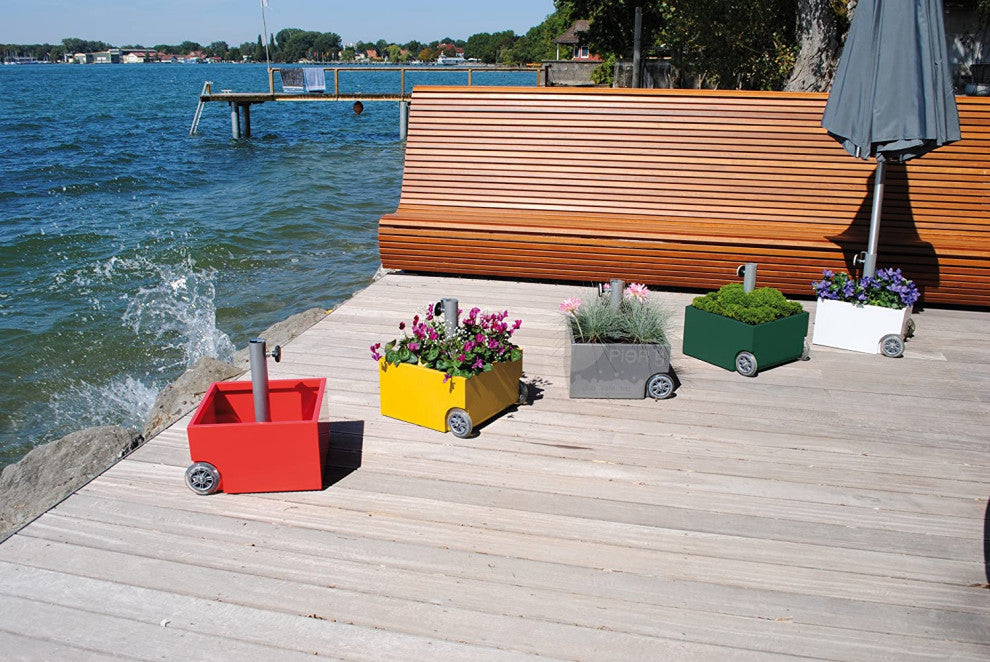 XXD''s (#O-810) Zinc Plated White Powercoated Planter & Umbrella Stand