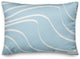 Wavy Lines On Blue 20x14 Spun Poly Pillow