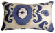 Pillow Decor - Bold Blue Ikat 12 x 20 Decorative Pillow