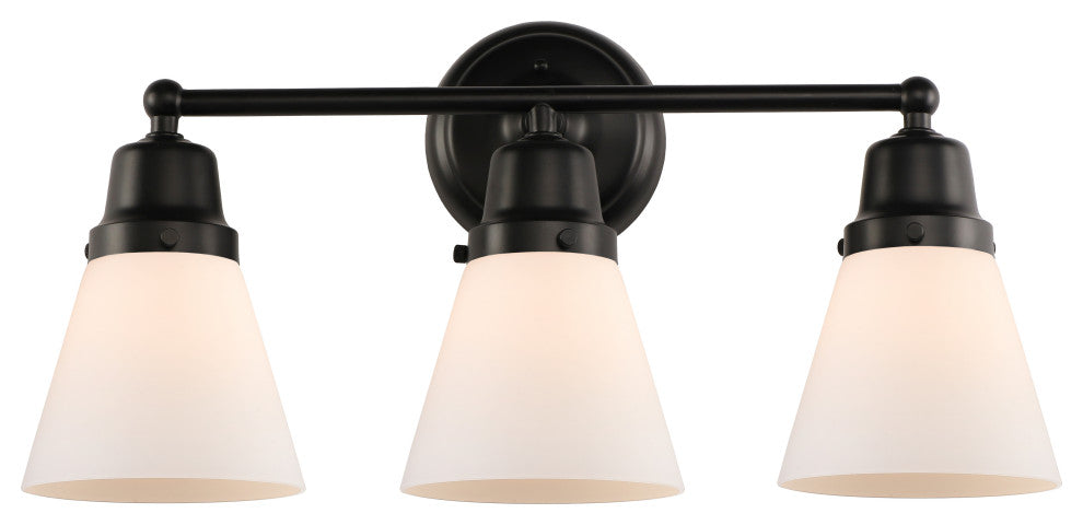Innovations 623-3W-BK-G61 3-Light Bath Vanity Light, Matte Black