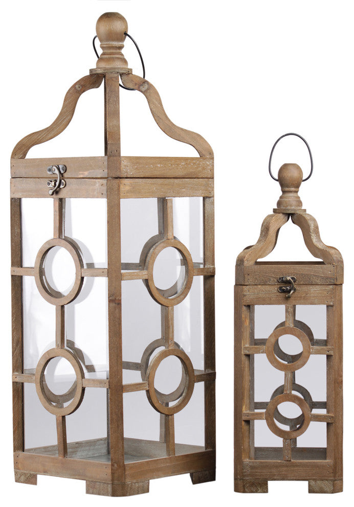 Wood Lantern, Natural, Brown