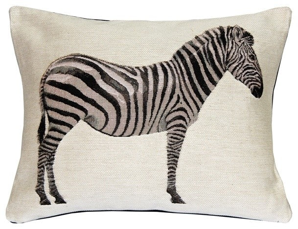 Plains Zebra French Tapestry Throw Pillow, 15x19