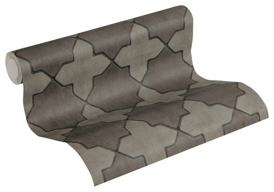 Mosaic Textured Wallpaper Featuring Star Shaped Tile, 374213