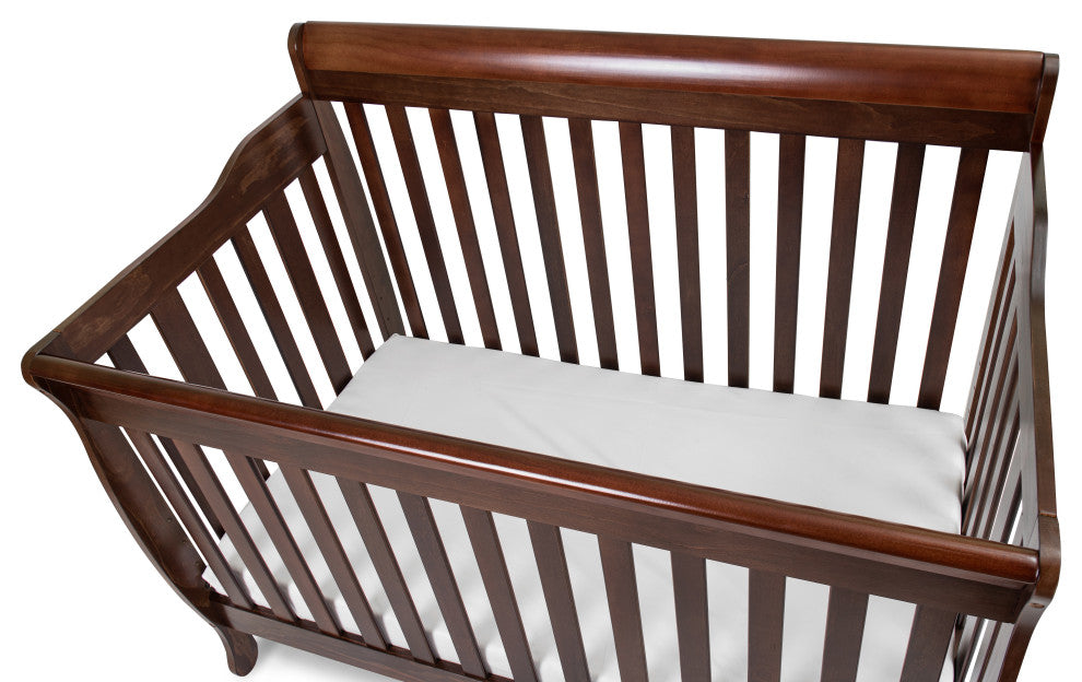 Baby Mile Eve 4-in-1 Convertible Crib With Guardrail, Espresso