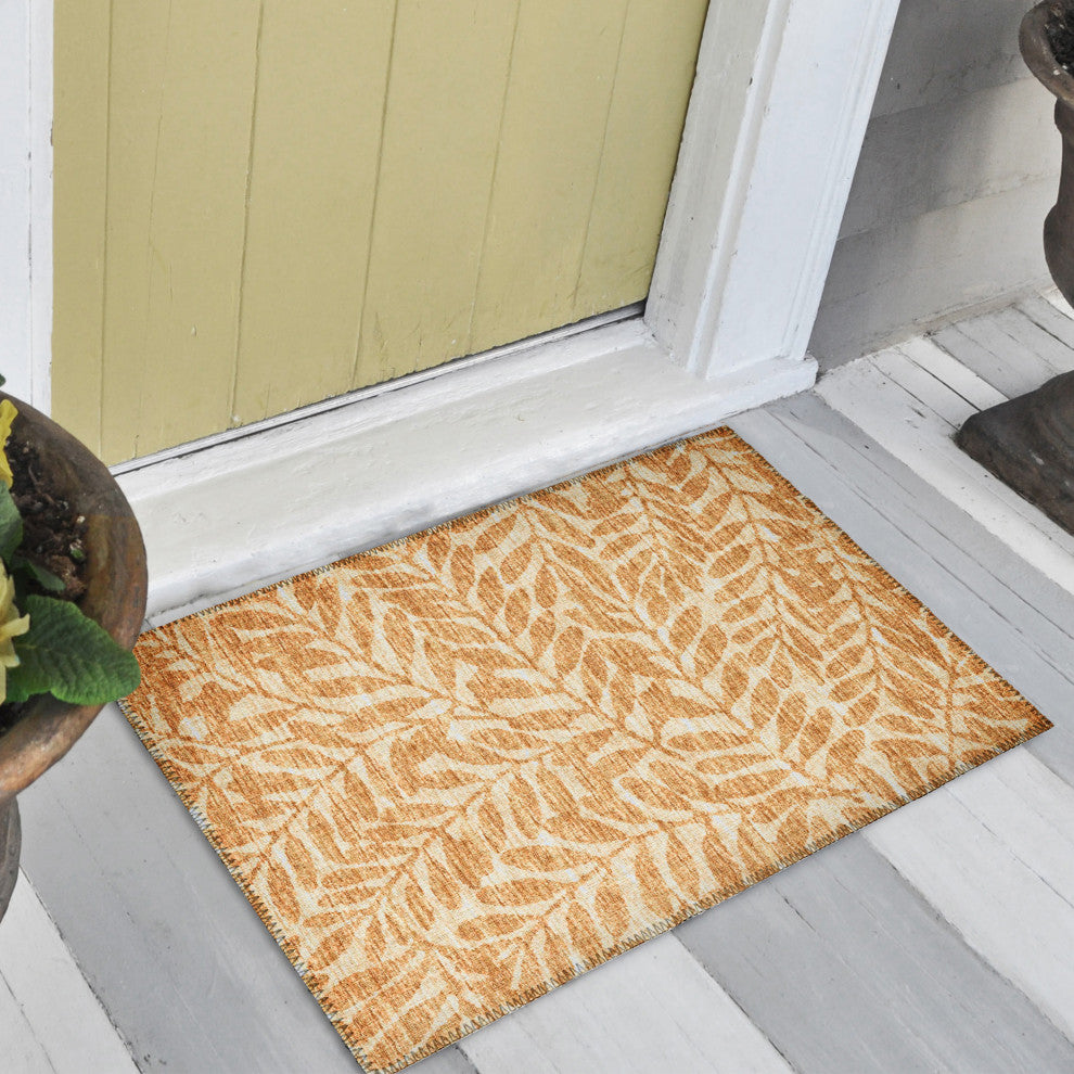 Indoor/Outdoor Sedona SN5 Wheat Machine Washable 1'8" x 2'6" Rug